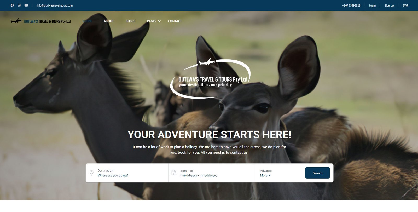 Dutlwa Travel & Tours Website